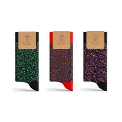 RAFRAY Rafray Socks Floral Socken Geschenkbox - Premium Baumwolle - 3 Paar - Größe 40-44, Brown, Navy, Schwarz, 40-44 von RAFRAY