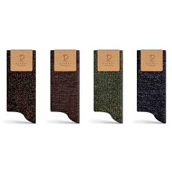 RAFRAY Socken - Glitzer Socken Damen - Geschenkbox - Crew-Länge Socks - Premium Baumwolle - 4 Paar - Größe 36-40 (Baumwolle, Schwarz, Braun, Grün, Marineblau) von RAFRAY