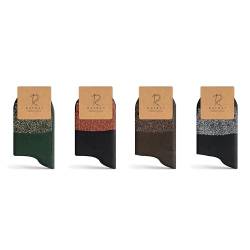 RAFRAY Socken - Glitzer Socken Damen - Geschenkbox - Knöchelsocken Socken - Premium Baumwolle - 4 Paar - Größe 36-40 (Baumwolle, Schwarz, Grün, Braun) von RAFRAY