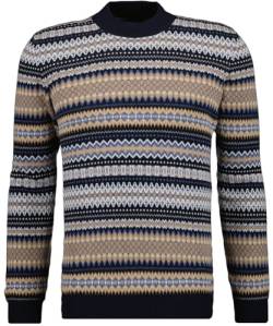 RAGMAN Herren Jacquard-Pullover, Baumwolle/Kaschmir XL, Marine-070 von RAGMAN