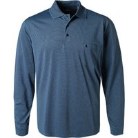 RAGMAN Herren Polo-Shirt blau Baumwoll-Jersey gemustert von RAGMAN