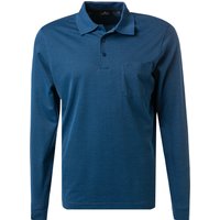 RAGMAN Herren Polo-Shirt blau Baumwoll-Piqué meliert von RAGMAN