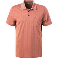 RAGMAN Herren Polo-Shirt orange Baumwoll-Piqué gemustert von RAGMAN