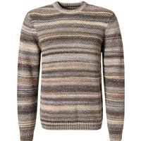 RAGMAN Herren Pullover grau Wolle Gestreift von RAGMAN