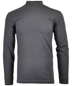 RAGMAN Herren RAGMAN Stehkragenshirt langarm Gr. XL, Anthrazit-019 von RAGMAN