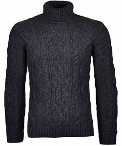 RAGMAN Herren Rollkragen-Pullover mit Zopfmuster 3XL, Dunkelblau-grau mouliniert-170 von RAGMAN