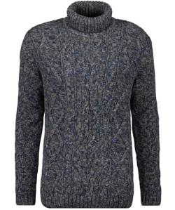 RAGMAN Herren Rollkragen-Pullover mit Zopfmuster XXL, Blau-177 von RAGMAN