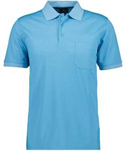 RAGMAN Herren Softknit-Polo mit Brusttasche, Kurzarm 3XL, Ibiza Blau-742 von RAGMAN