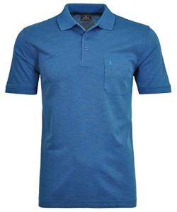 RAGMAN Herren Softknit-Polo mit Brusttasche, Kurzarm M, Blau-Melange-765 von RAGMAN