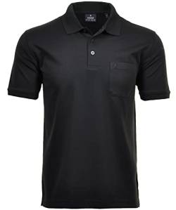 RAGMAN Herren Softknit-Polo mit Brusttasche, Kurzarm M, Schwarz-009 von RAGMAN