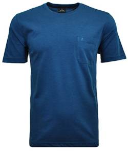 RAGMAN Herren Softknit T-Shirt Rundhals, mit Brusttasche L, Blau-Melange-765 von RAGMAN