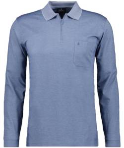 RAGMAN Langarm Poloshirt Softknit M, Taube-073 M Taube-073 von RAGMAN