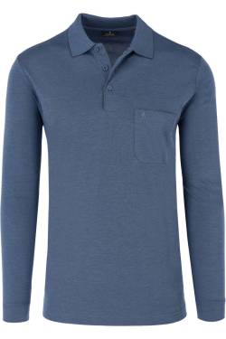 RAGMAN Regular Fit Longsleeve Poloshirt dunkelblau, Einfarbig von RAGMAN