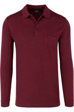 RAGMAN Regular Fit Longsleeve Poloshirt rot, Einfarbig von RAGMAN