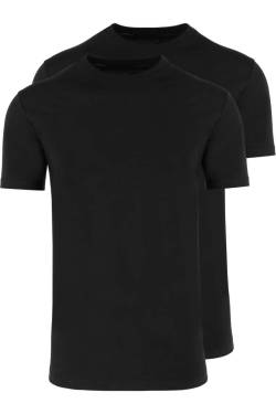RAGMAN Regular Fit T-Shirt Rundhals Doppelpack schwarz, Einfarbig von RAGMAN