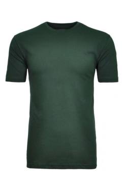 RAGMAN Regular Fit T-Shirt Rundhals dunkelgrün, Einfarbig von RAGMAN