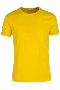RAGMAN Regular Fit T-Shirt Rundhals gelb, Einfarbig von RAGMAN