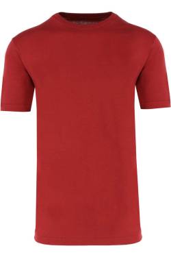 RAGMAN Regular Fit T-Shirt Rundhals rot, Einfarbig von RAGMAN
