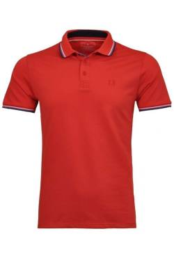 RAGMAN Soft Knit Regular Fit Poloshirt Kurzarm rot von RAGMAN