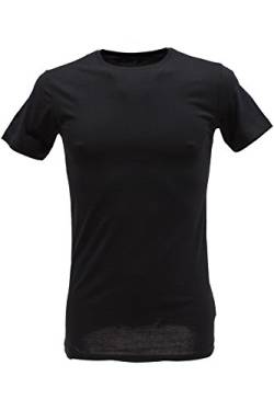 Ragman Herren 2 T-Shirt Doppelpack Bodyfit mit Rundhals, Schwarz, L von RAGMAN