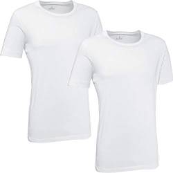 Ragman Herren 2 T-Shirt Doppelpack Bodyfit mit Rundhals, Weiß, L von RAGMAN
