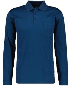 Ragman Herren Softknit-Polo Langarm, Dunkelblau, L von RAGMAN