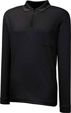 Ragman Herren Softknit-Poloshirt Langarm mit Zip S Schwarz von RAGMAN