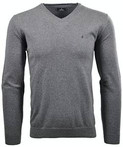 Ragman Herren Strickpullover Uni V NeckGrau valueMittelgrau L von RAGMAN