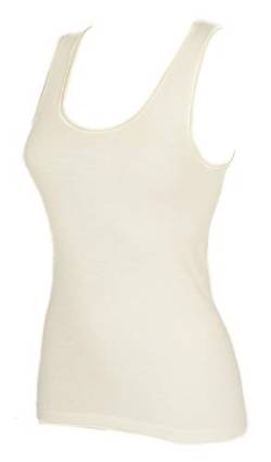 RAGNO Camisole Frau Unterhemd breite Schulter 85% Merinowolle und 15% Seide Artikel 074022, 002 Bianco Lana, M von RAGNO