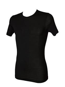 RAGNO Camisole Mann Intim T-Shirt Rundhals Kurzarm Wonderwool Artikel 602317 100% Merino Wool, 020 Nero, XL von RAGNO