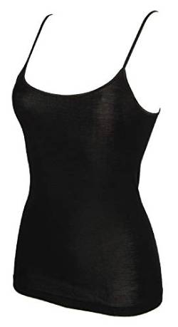 RAGNO Top Unterhemd Damen 85% Merinowolle und 15% Seide Artikel 07402E, 020 Nero, 2-SECONDA (EU XS - F 1 - USA XXS - GB 30) von RAGNO