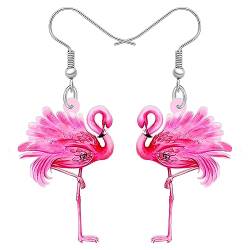 RAIDIN Acryl Süße Flamingo baumeln Haken Ohrringe Geschenke für Mädchen Kinder Cartoon Vogel Schmuck für Damen Vögel Liebhaber Charms (Rosa) von RAIDIN