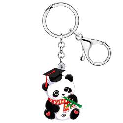 RAIDIN Acryl süße Panda Charme für Damen Mädchen Halloween Panda Schlüsselanhänger Schlüsselring Geschenke für Auto Handtasche Schlüssel Zubehör (Weiß) von RAIDIN