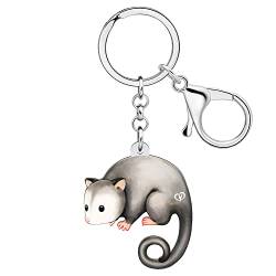 RAIDIN Acryl süße Tier Opossum Schlüsselanhänger Ratte Schlüsselring Schmuck für Damen Mädchen Geschenke für Auto Handtasche Schlüssel Zubehör (Wolke) von RAIDIN
