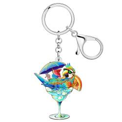 RAIDIN Acryl süßen Papagei Schlüsselanhänger für Damen Mädchen Scarlet Macaw Schlüsselring Geschenke für Auto Handtasche Schlüssel Vogelliebhaber Zubehör (Azurblau) von RAIDIN