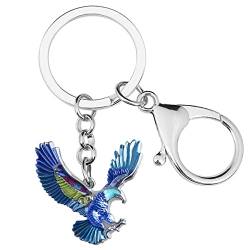 RAIDIN Emaille-Legierung süße 3D Vogel Adler Schlüsselanhänger für Damen Mädchen Hawk Schlüsselring Schmuck für Männer Schlüssel Auto Geldbörse Rucksack (Blau) von RAIDIN