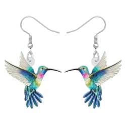 RAIDIN Süße Acryl Kolibri baumeln Haken Ohrringe für Damen Mädchen bunte Vogelschmuck Geschenke für Vogelliebhaber Charms (Marineblau) von RAIDIN