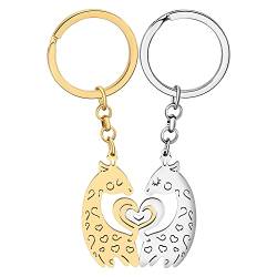 RAIDIN Valentinstag Geschenke für ihn ihr süße Weinlese Giraffe 2pcs Paar Schlüsselanhänger Giraffe Schmuck Schlüsselring für Freund Freundin (Gold-187 Giraffe) von RAIDIN