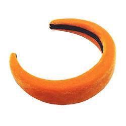 RAILONCH Haarreif, Damen Stirnband Mode Breite Seite Flanell Dickes Schwamm Haarband Haarschmuck (Orange) von RAILONCH