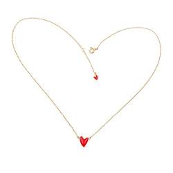 RAINLAN Frauen Halskette anhänger 925 Sterling Silber schmuck goldene kleine rote Herz Halskette schlüsselbein Kette von RAINLAN