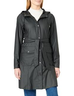 RAINS Damen Curve Jacket Regenjacke, 01 Black, L von RAINS