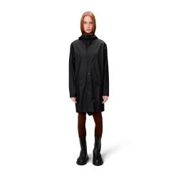 RAINS Lange Jacke – wasserdichte Jacke für Damen und Herren – winddichter, leichter Mantel, Schwarz, XX-Large von RAINS