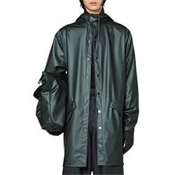 RAINS Unisex Lange Jacke Regenjacke, 60 Silber Pine, XS von RAINS