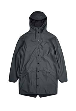 RAINS Unisex Lange wasserdichte Jacke, 05 Slate, L von RAINS