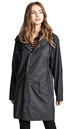 Rains Herren Regenmantel Long Jacket, schwarz, Small/Medium (Herstellergröße: Small/Medium) von RAINS