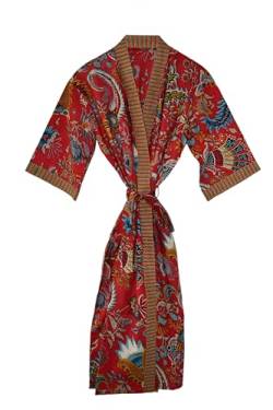 RAJBHOOMI HANDICRAFTS Damen-Kimono-Robe aus Baumwolle – stilvolle Kleider, Jacken Morgenmantel Herren- und Damen-Stranddecke Kimono in Übergröße von RAJBHOOMI HANDICRAFTS