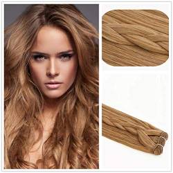 Echthaar Tresse RAMO Haarverlängerung Hair Extensions 100% REMY Echthaartresse 50 cm - Farbe 8 (Haselnussbraun) von RAMO