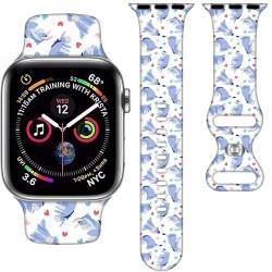 Cartoon-Armbänder, kompatibel mit Apple Watch, 38 mm, 40 mm, 41 mm, 42 mm, 44 mm, 45 mm, 49 mm, verstellbares, austauschbares süßes Armband, weiches Silikon, Sport-Armbänder für iWatch Ultra Serie 9, von RAMOFANE