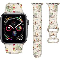 Cartoon-Armband, kompatibel mit Apple Watch-Armband, 38 mm/40 mm/41 mm, Armbänder für iWatch Serie 7 6 5 4 3 2 1 SE, Silikon-Muster, bedrucktes Sport-Uhrenarmband von RAMOFANE