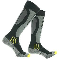 RANDY SUN Damen wasserdichte ski-socken, [sgs certified] knielangen atmungsaktiv wandern trekking-socken 1 paar 1 Pair-Grau & Schwarz Small von RANDY SUN